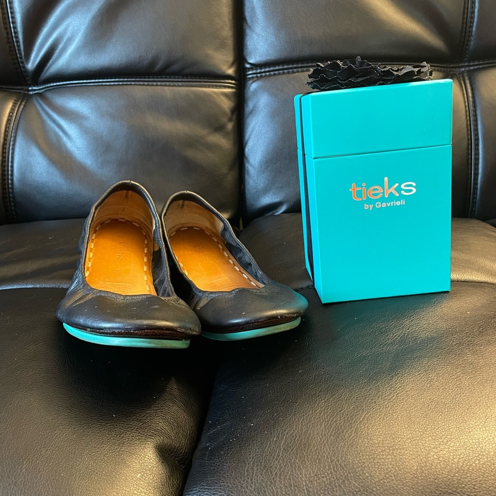 Tieks Black Ballet Flats Sz.10